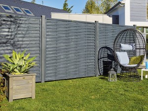 Panneau Evora en Pin Classe 4, coloris : Gris Anthracite - PIVETEAUBOIS