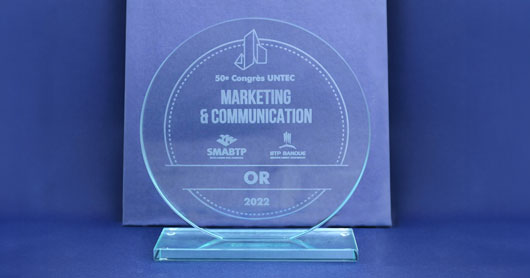 Trophée Or pour récompenser notre campagne de communication et marketing sur notre solution