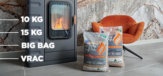 conditionnement de vente des granulés PELLETS HP+ de Piveteaubois