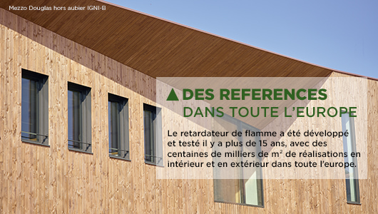 Bâtiment en bardage bois ignifugé avec la technologie IGNI-B
